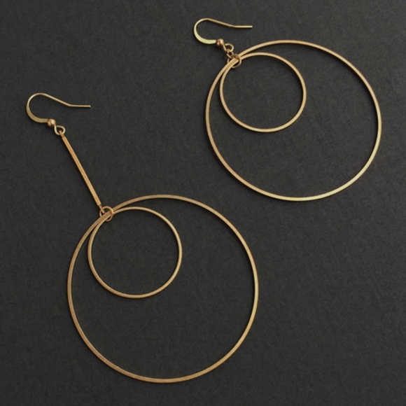 Jewelry - Original Design Brass Asymmetric Hoop Drop Earring